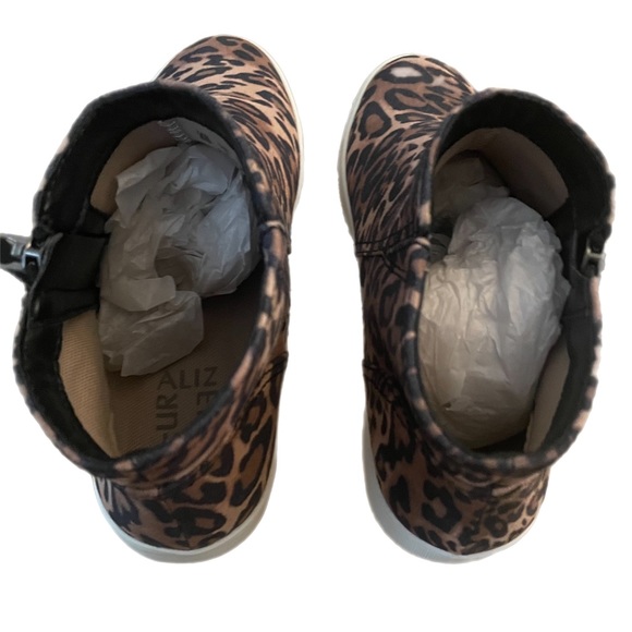 Naturalizer Brown Leopard Cheetah Leather Celeste Side Zipper High Top Sneaker - Picture 6 of 12